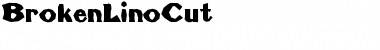Download BrokenLinoCut Regular Font Title Preview