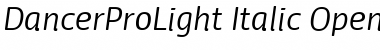 Download Dancer Pro Light Italic Font Title Preview