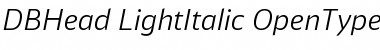 Download DB Head Light Italic Font Title Preview