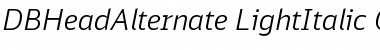 Download DB Head Alternate Light Italic Font Title Preview