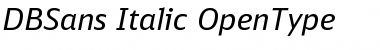 Download DB Sans Regular Italic Font Title Preview
