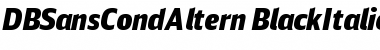 Download DB Sans Cond Altern Black Italic Font Title Preview