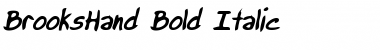 Download BrooksHand Bold Italic Font Title Preview