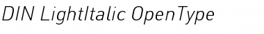 Download DIN-LightItalic Regular Font Title Preview