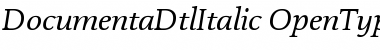Download Documenta Dtl Italic Regular Font Title Preview