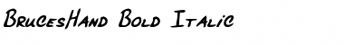 Download BrucesHand Bold Italic Font Title Preview