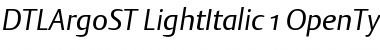 Download DTL Argo ST Light Italic Font Title Preview