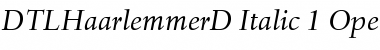 Download DTL Haarlemmer D Italic Font Title Preview