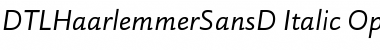 Download DTLHaarlemmerSansD Italic Font Title Preview