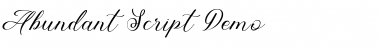 Download Abundant Script DEMO Regular Font Title Preview