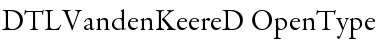 Download DTL VandenKeere D Regular Font Title Preview