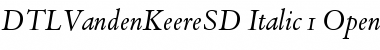 Download DTL VandenKeere SD Italic Font Title Preview