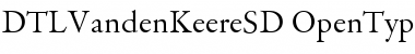 Download DTL VandenKeere SD Regular Font Title Preview