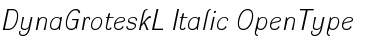 Download DynaGrotesk L Italic Font Title Preview