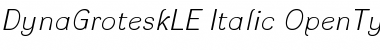 Download DynaGrotesk LE Italic Font Title Preview