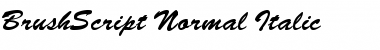 Download BrushScript-Normal-Italic Regular Font Title Preview