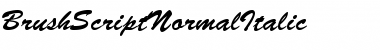 Download BrushScriptNormalItalic Regular Font Title Preview