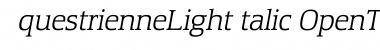 Download EquestrienneLightItalic Regular Font Title Preview