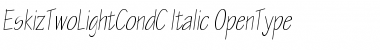 Download EskizTwoLightCondC Italic Font Title Preview