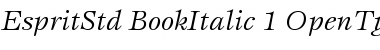 Download ITC Esprit Std Book Italic Font Title Preview