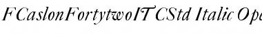 Download FCaslon Fortytwo ITC Std Italic Font Title Preview