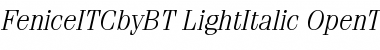 Download ITC Fenice Light Italic Font Title Preview