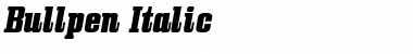 Download Bullpen Italic Font Title Preview