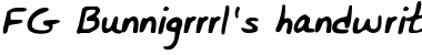 Download FG Bunnigrrrl's handwriting Regular Font Title Preview