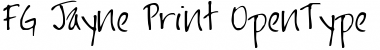 Download FG Jayne Print Regular Font Title Preview