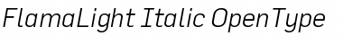 Download FlamaLight Italic Font Title Preview