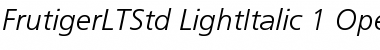 Download Frutiger LT Std 46 Light Italic Font Title Preview