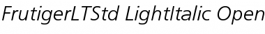 Download Frutiger LT Std 46 Light Italic Font
