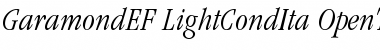 Download GaramondEF LightCondIta Font