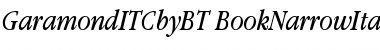 Download ITC Garamond Book Narrow Italic Font Title Preview
