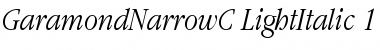 Download GaramondNarrowC Italic Font