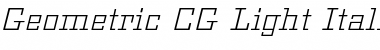 Download Geometric CG Light Italic Font Title Preview
