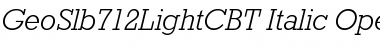 Download GeoSlb712LightC BT Italic Font Title Preview