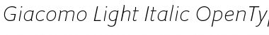 Download Giacomo LT Light Italic Font Title Preview