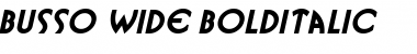 Download Busso Wide BoldItalic Font Title Preview