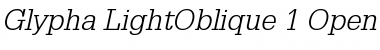 Download Glypha 45 Light Oblique Font Title Preview