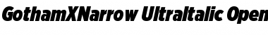 Download Gotham XNarrow Ultra Italic Font Title Preview