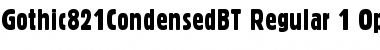 Download Gothic 821 Condensed Font Title Preview