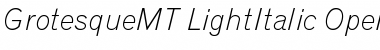 Download Grotesque MT Light Italic Font Title Preview
