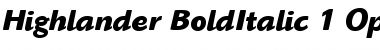 Download ITC Highlander Bold Italic Font Title Preview