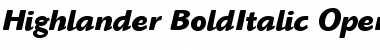 Download ITC Highlander Bold Italic Font Title Preview