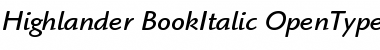 Download ITC Highlander Book Italic Font Title Preview