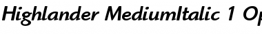Download ITC Highlander Medium Italic Font Title Preview