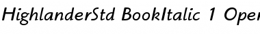 Download ITC Highlander Std Book Italic Font Title Preview