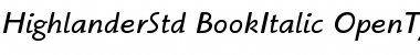 Download ITC Highlander Std Book Italic Font Title Preview
