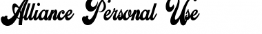 Download Alliance Personal Use Regular Font Title Preview